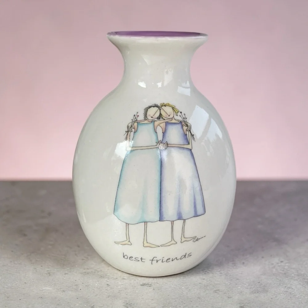 Demdaco “most sincerely “ best friends bud vase